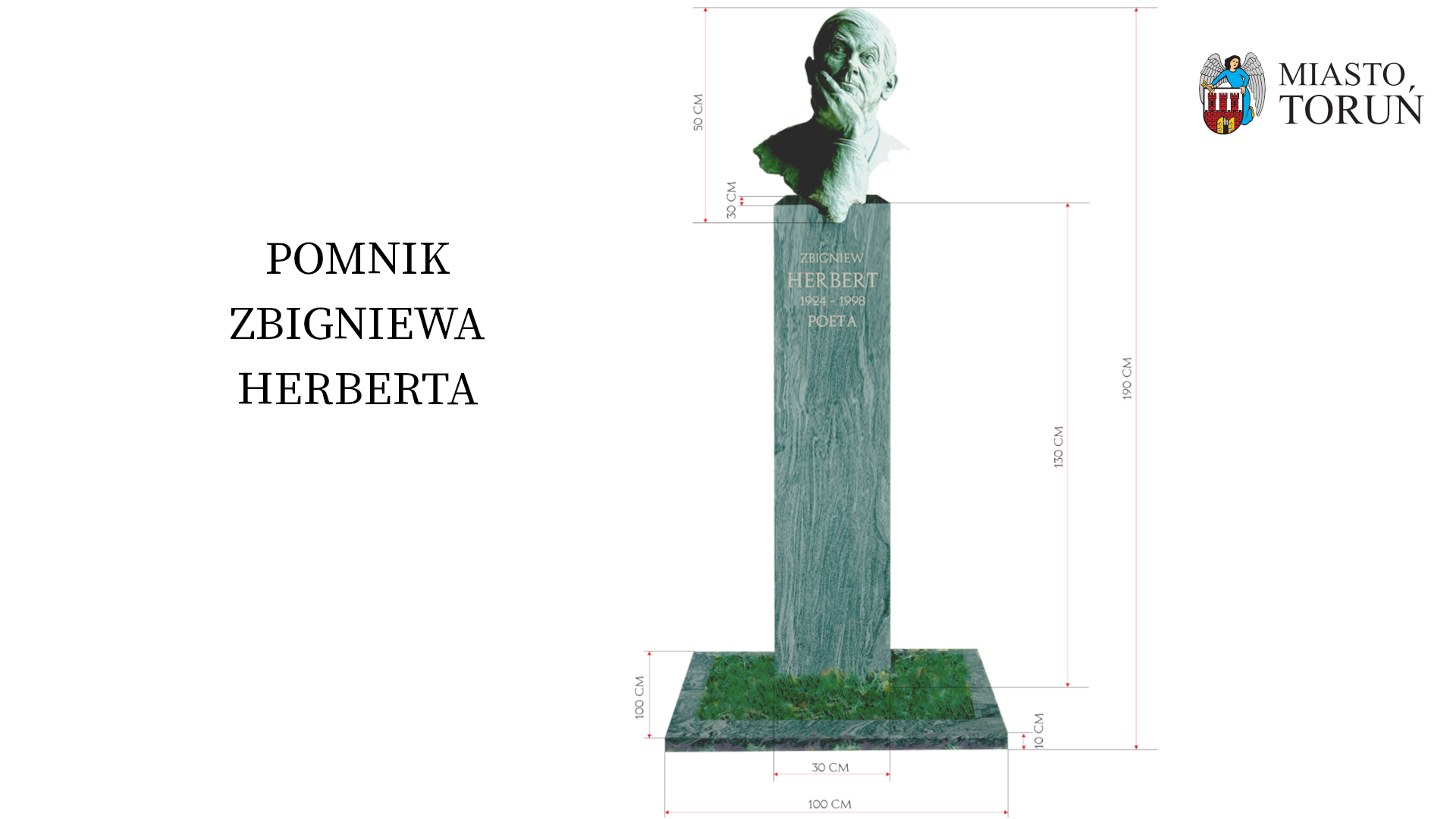 Projekt pomnika Zbigniewa Herberta w Toruniu