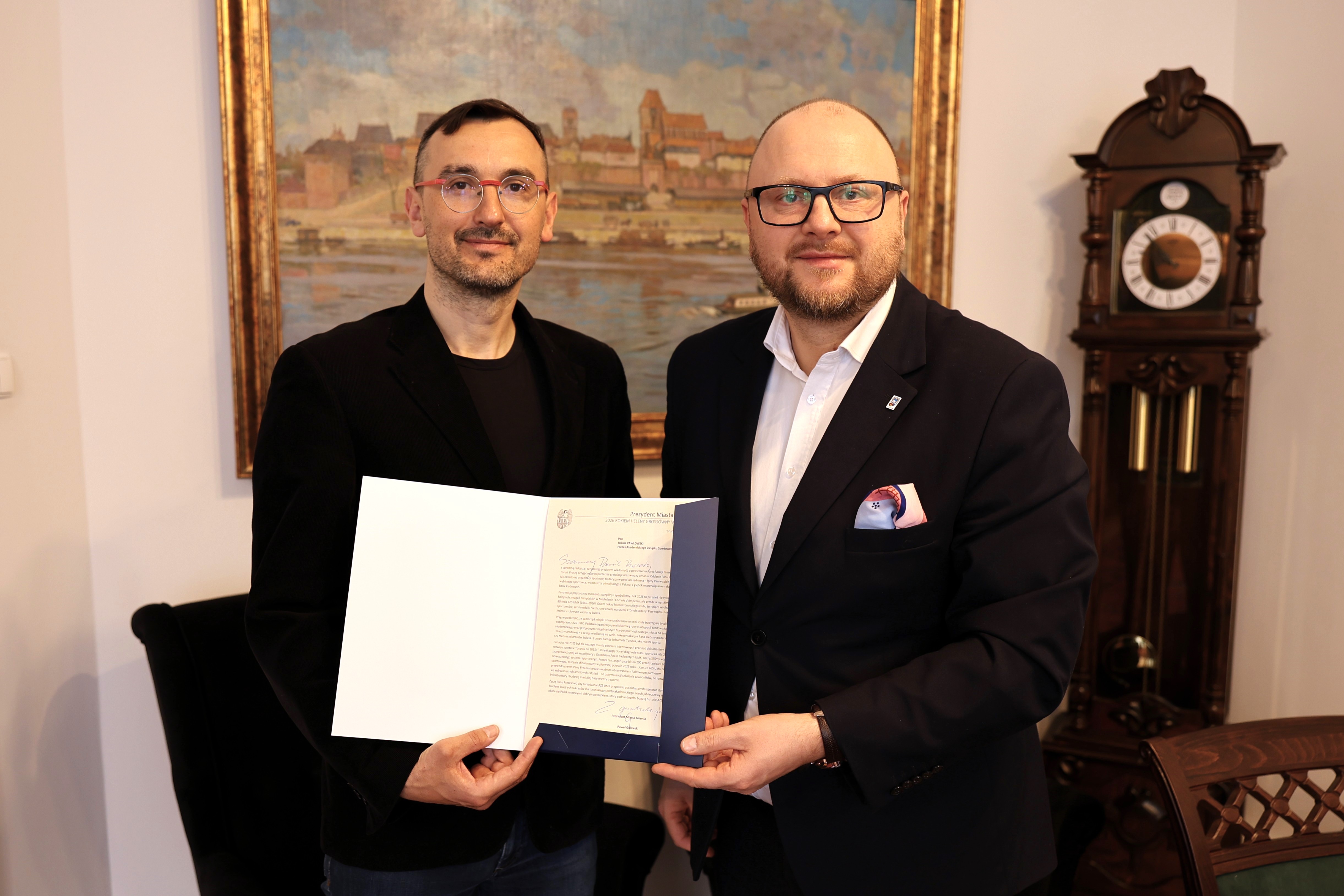 Spotkanie prezydenta Torunia z prezesem AZS UMK