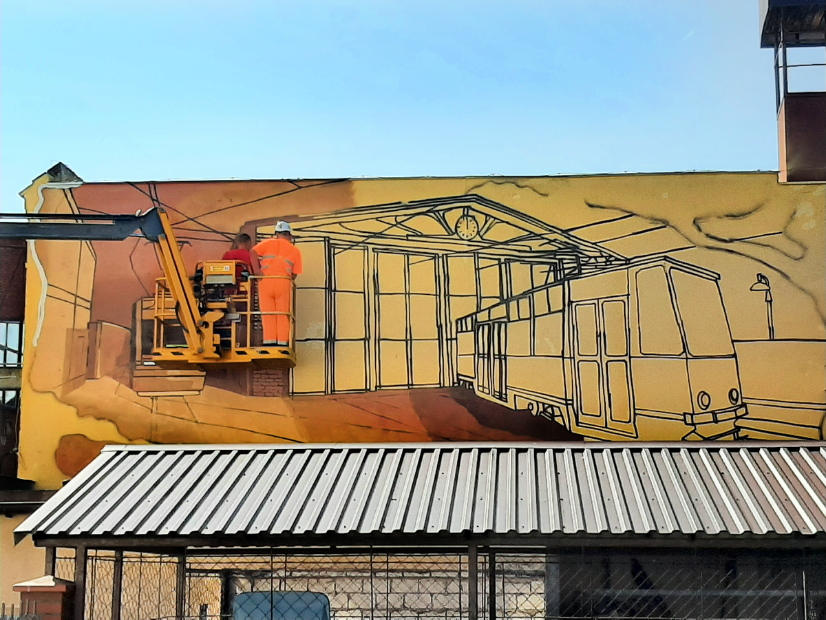 Street art w zajezdni tramwajowej