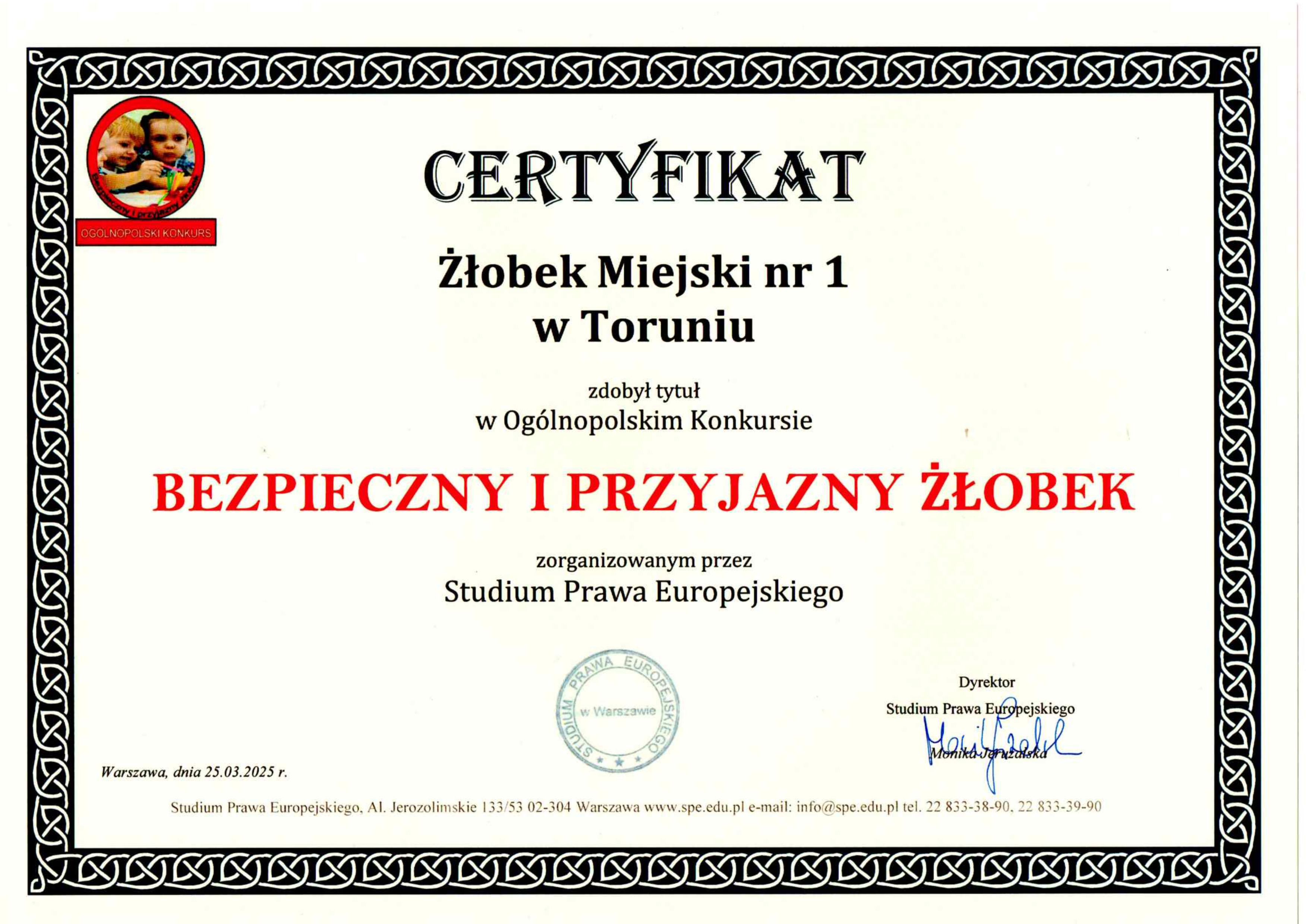 Bezpieczny i Przyjazny Żłobek  Miejski nr 1