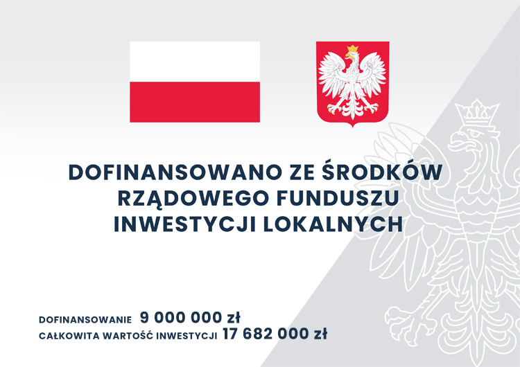 Flaga i godło Polski. Nazwa funduszu oraz wartość projektu i kwota dofinansowania.