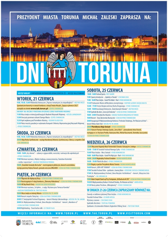 Plakat Dni Torunia 2022 Plakat Dni Torunia 2022