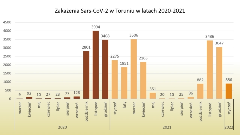 Wykres zakażenia COVID-19 13/01/2021