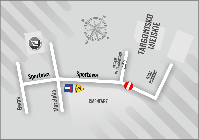 Mapa ze zmianami przy ul. Sportowej