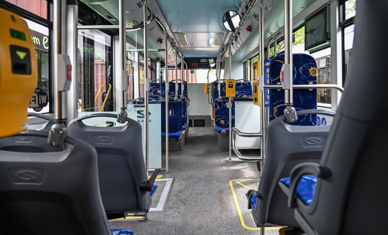 Wnętrze autobusu elektrycznego