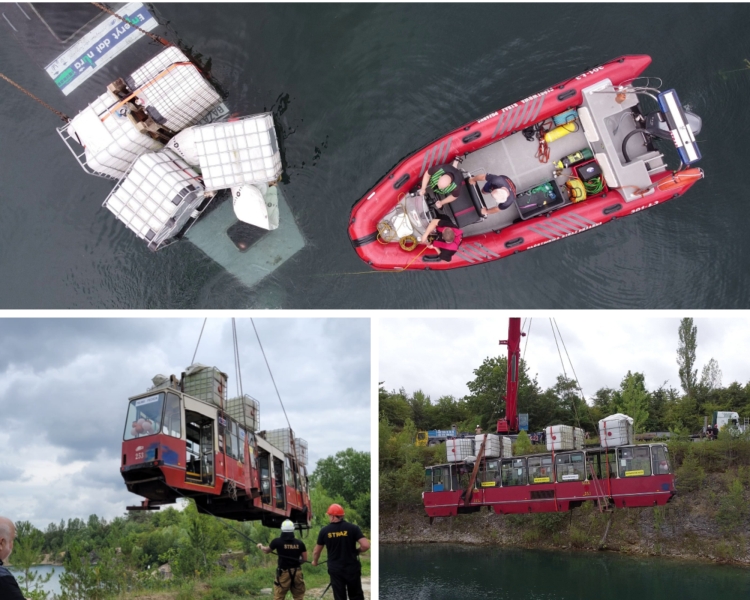 Toruński tramwaj daje nura