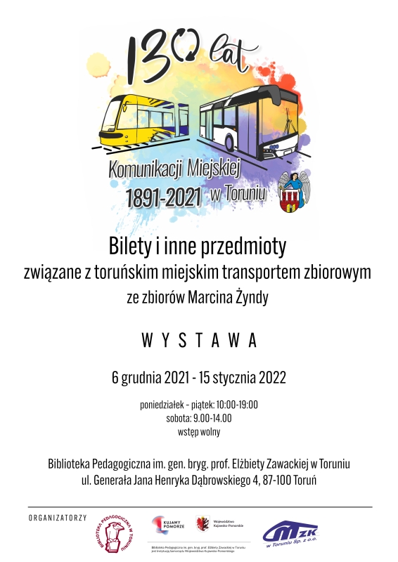 Plakat wystawy 130 lat komunikacji miejskiej w Toruniu