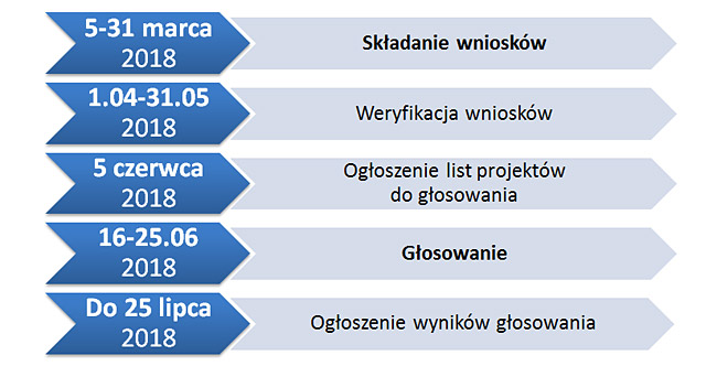 Terminarz budżetu partycypacyjnego na rok 2019 Terminarz budżetu partycypacyjnego na rok 2019