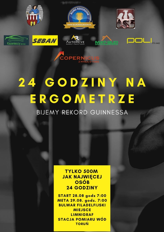 Plakat wydarzenia - 24 godziny na ergometrze