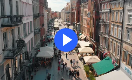 Na zdjęciu ul. Szeroka z lotu ptaka