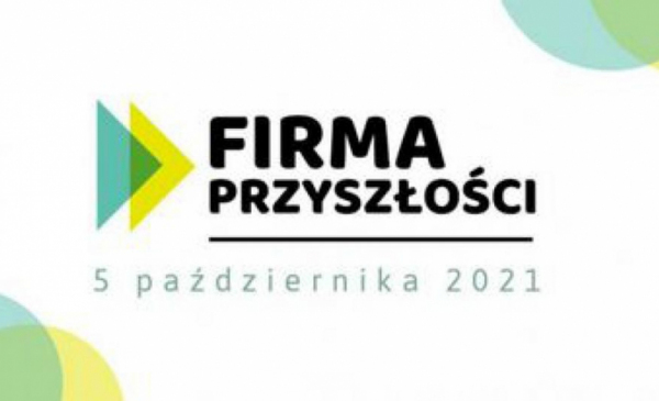 Grafika przedstawia logo konferencji Firma Przyszłości
