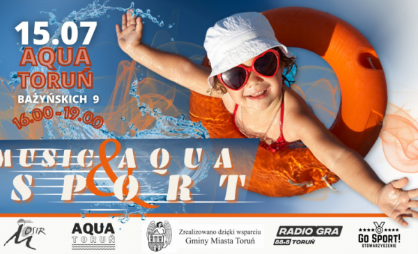 plakat imprezy Muzyka i Aqua Sport