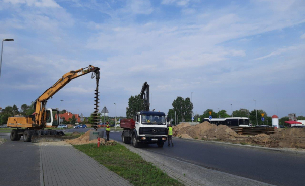 Na zdjęciu: świder na budowie nowej linii tramwajowej na tzw. osiedle jar