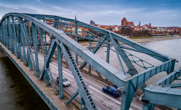 Na zdjęciu: most Piłsudskiego z lotu ptaka