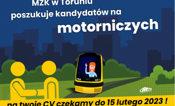 Plakat informujący o naborze na motorniczych