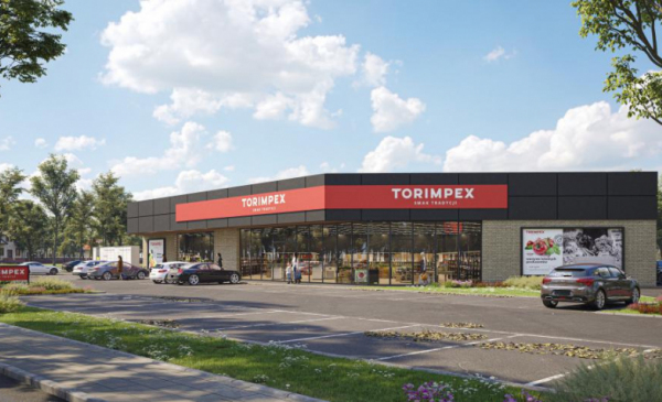 Wizualizacja nowego sklepu Torimpex na lewobrzeżu