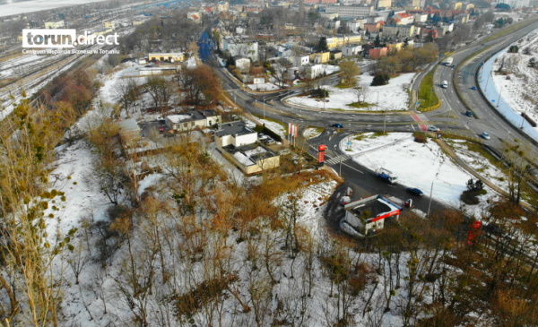 Na zdjęciu widok z lotu ptaka na działkę przy ul. Poznańskiej