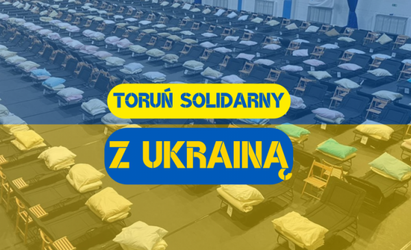 Grafika informująca o akcji Toruń solidarny z Ukrainą