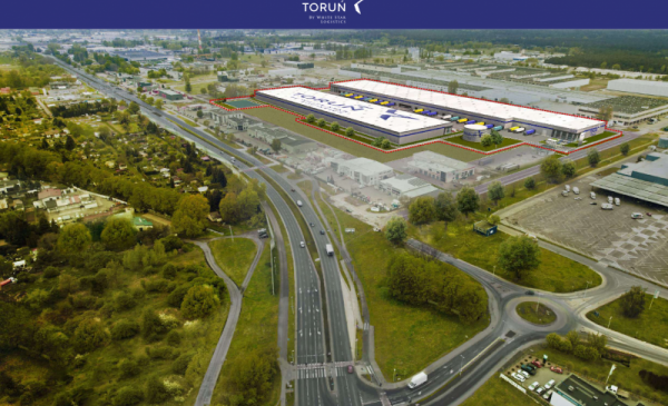 Wizualizacja przestawiająca nowe centrum logistyczne w Toruniu