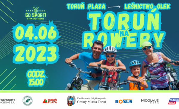 Grafika informująca o akcji Toruń na rowery 2023