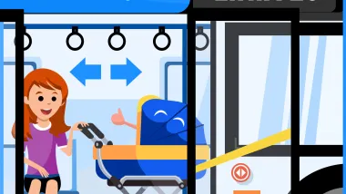 Wózek dziedzięcy w komunikacji miejskiej - grafika