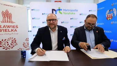Podpisanie porozumienia komunikacyjnego między Gminą Miasta Toruń i Gminą Zławieś Wielka