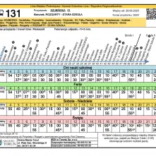 Rozkład jazdy 131 - Port
