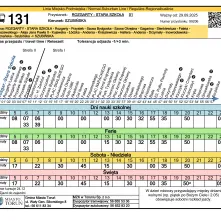 Rozkład jazdy 131 - Rozgarty