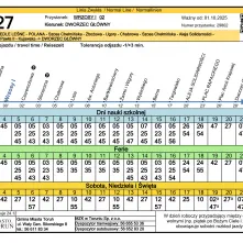 Rozkład jazdy 27- Wrzosy
