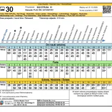 Rozkład jazdy 30 - Struga