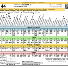 Rozkład jazdy 44 - Poznańska