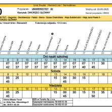 Rozkład jazdy 80 - Uniwersytet