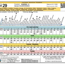 Rozkład autobusu linii nr 29