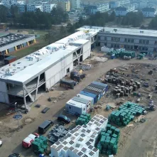 Budowa szkoły podstawowej przy ul. Grasera - stan prac na 12.03.2025 r.