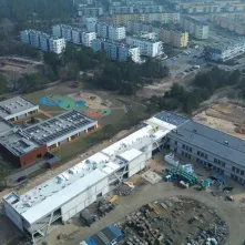 Budowa szkoły podstawowej przy ul. Grasera - stan prac na 12.03.2025 r.