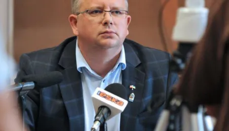 Przewodniczący RMT Łukasz Walkusz