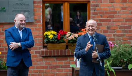 Marszałek Piotr Całbecki i wiceprezydent Torunia Rafał Pietrucień