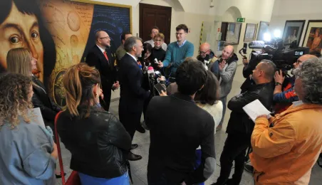 Briefieng prasowy w Urzedzie Miasta Torunia