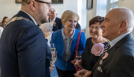 Okazja do rozmowy jubilatów z prezydentem Torunia
