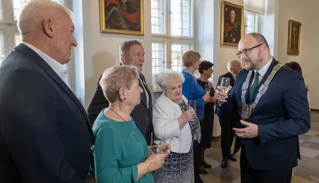 Okazja do rozmowy jubilatów z prezydentem Torunia