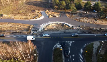 Prace na skrzyżowaniu ulic Grudziądzkiej i Strobanda