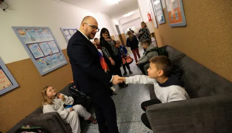 Spotkanie prezydenta Pawła Gulewskiego z finalistami turnieju "Z orlika na stadion"