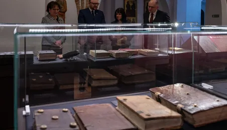 Oprawy gotyckie na wystawie 