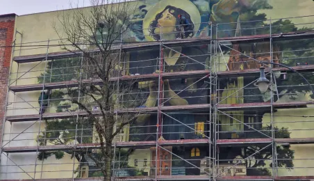 Mural "Piecza toruńska" - prace, 1.12.2024 r.