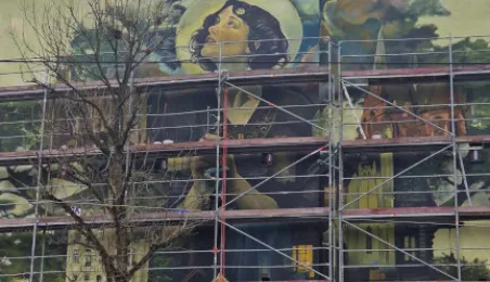 Mural "Piecza toruńska" - prace, 1.12.2024 r.