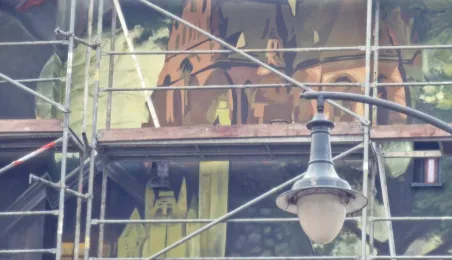 Mural "Piecza toruńska" - prace, 1.12.2024 r.