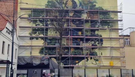 Mural "Piecza toruńska" - prace, 1.12.2024 r.