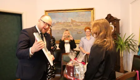 Spotkanie Prezydenta Gulewskiego z bohaterką