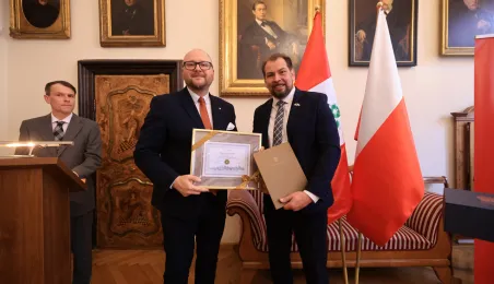 Wręczenie nominacji konsulowi honorowemu Peru w Toruniu