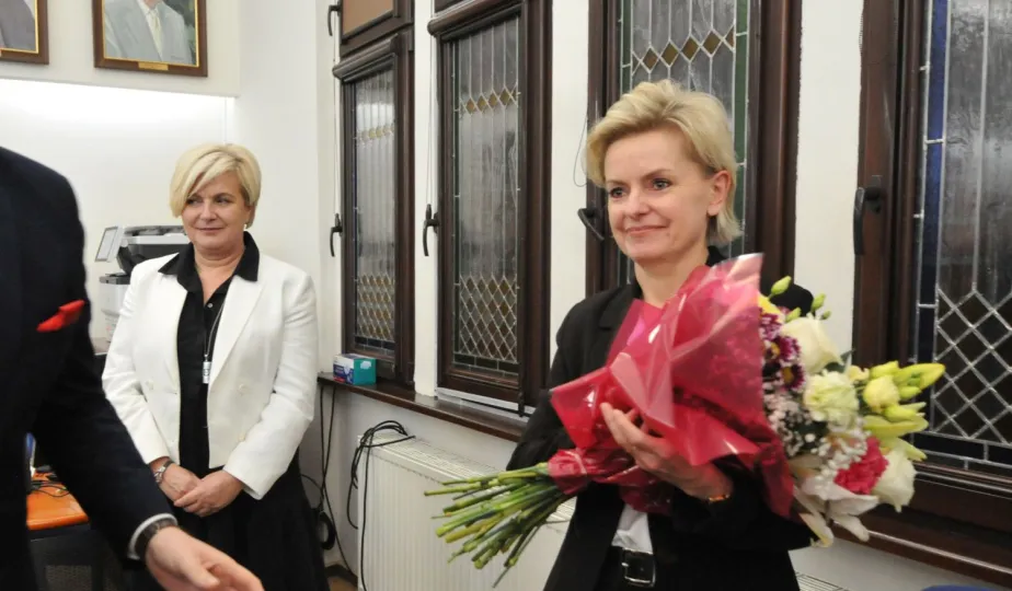 Skarbnik Miasta Aneta Pietrzak i dyrektor Wydziału Budżetu Beata Łuczak